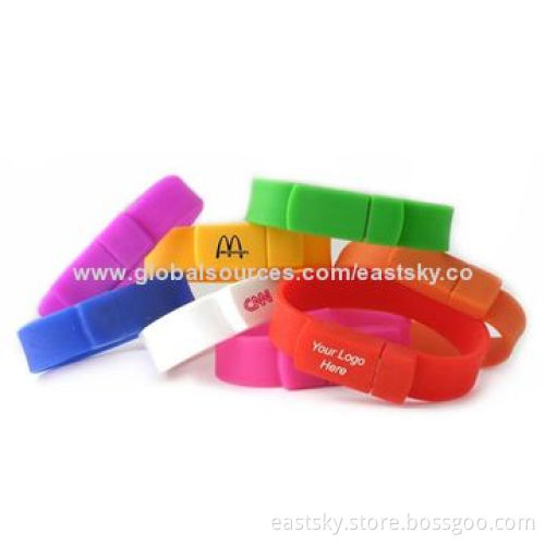 Custom Wristband Style USB Drive, Data Retention Over 10 Years, More than 1,000,000 Times Data